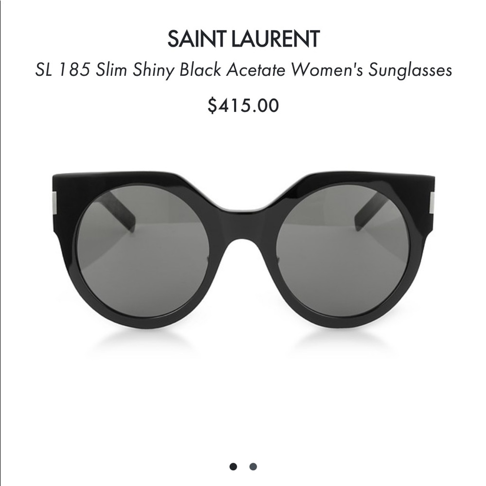 Saint Laurent SL 185 Slim Shiny Black Acetate womens sunglasses